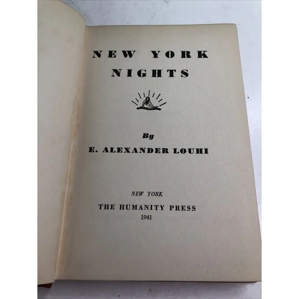New York Nights by E. Alexander Louhi HC 1st Edition 1941